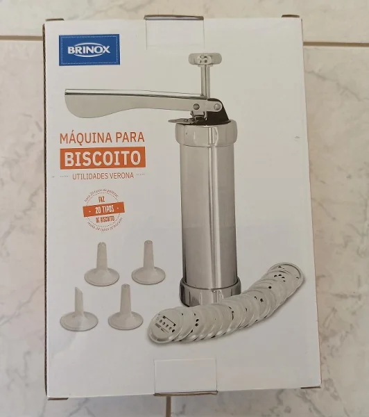 Biscoiteira Máquina Biscoitos Cookies Inox 20 Moldes