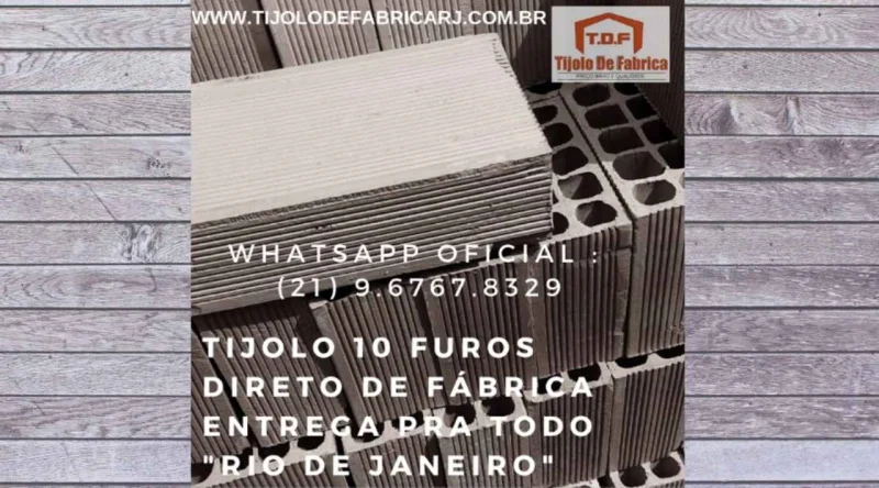Tijolo Direto de Fábrica Whatsapp: (21) 9.6767.8329 Carapebus - RJ