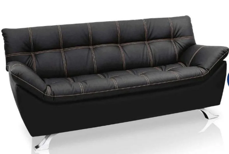 Sofá Belo 3 Lugares Pu T40 Linoforte Preto