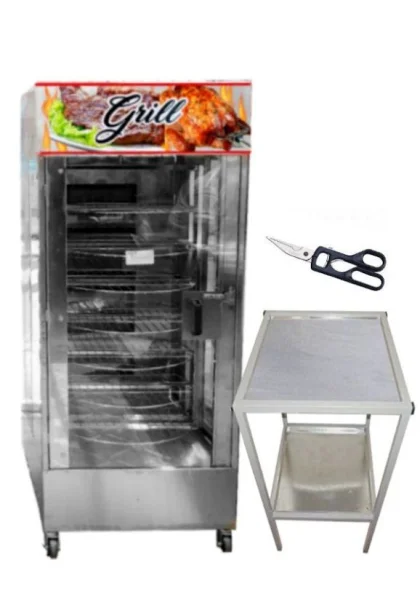 Máquina de Assar Frangos e Carnes Giratória 120kg