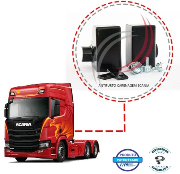 Antifurto Trava de Segurança Carenagem Side Skirt Scania Ntg