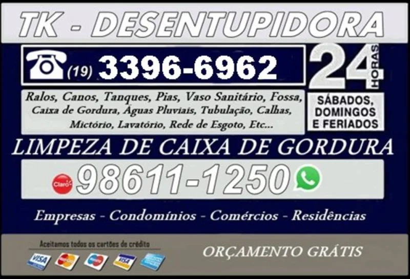 Desentupidora de Pia Atendemos Campinas e Região