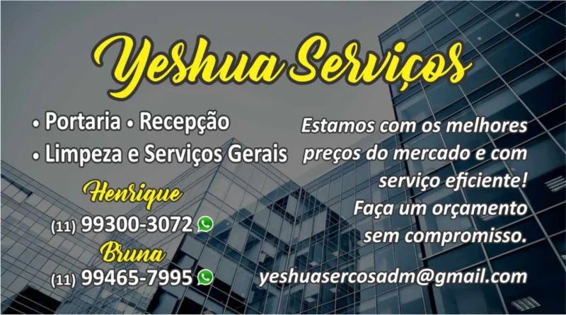 Yeshua Serviços Temos Os Melhores Preços Faça um Orçamento sem Comprom