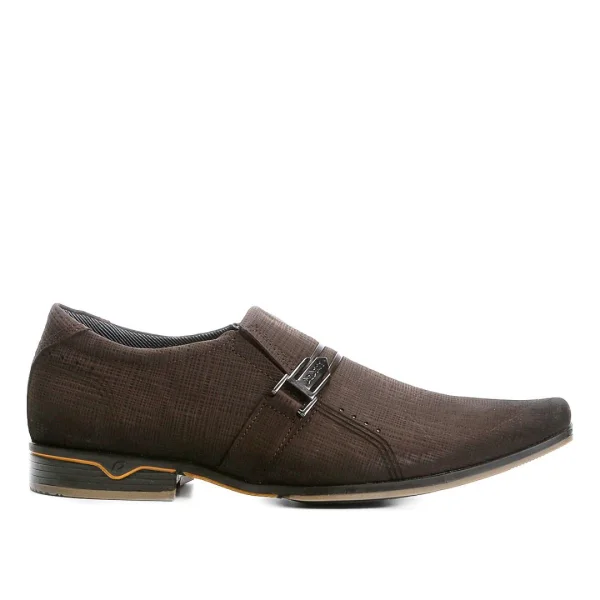 Sapato Casual Couro Pegada Textura Masculino Café