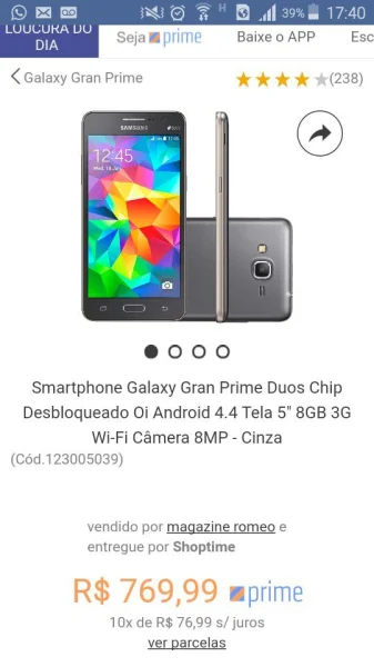 Galaxy Gran Prime Cinza