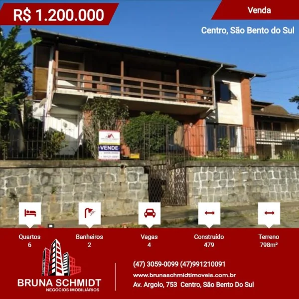 Casa à Venda no Centro de São Bento do Sul