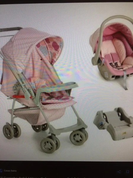Kit Carrinho de Bebe+ Bebe Conforto + Suporte para Carro