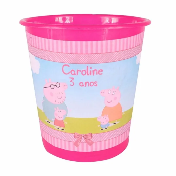 Lembrancinha Balde de Pipoca Peppa Pig