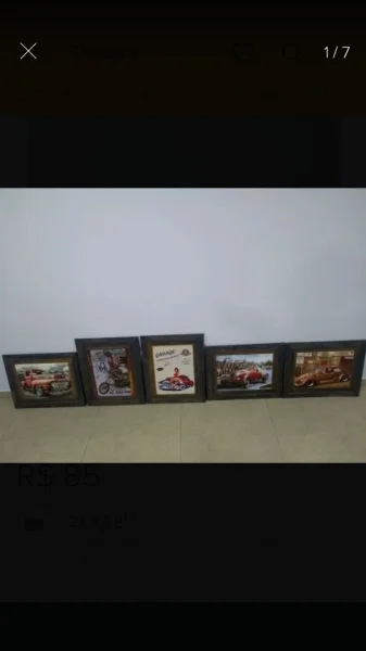 Kit 5 Quadros Vintage