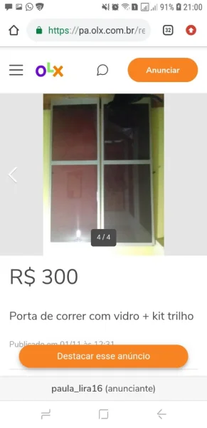 Porta de Vidro + Kit Trilho Baratissímo