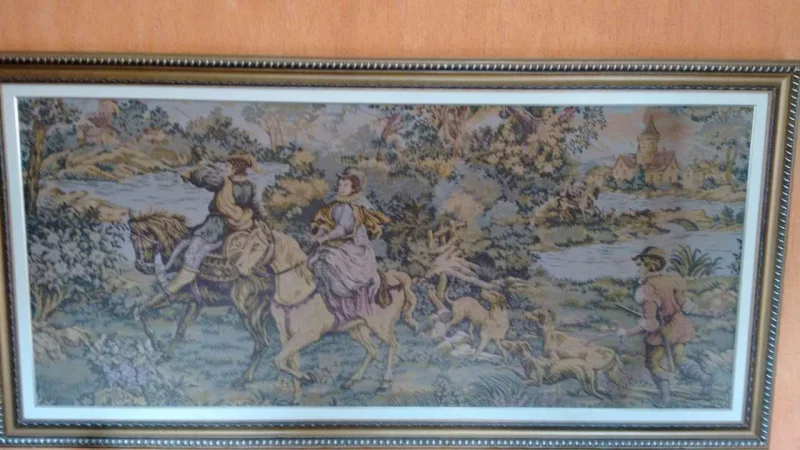 Quadro Gobelin Tapeçaria Francesa Caça a Raposa