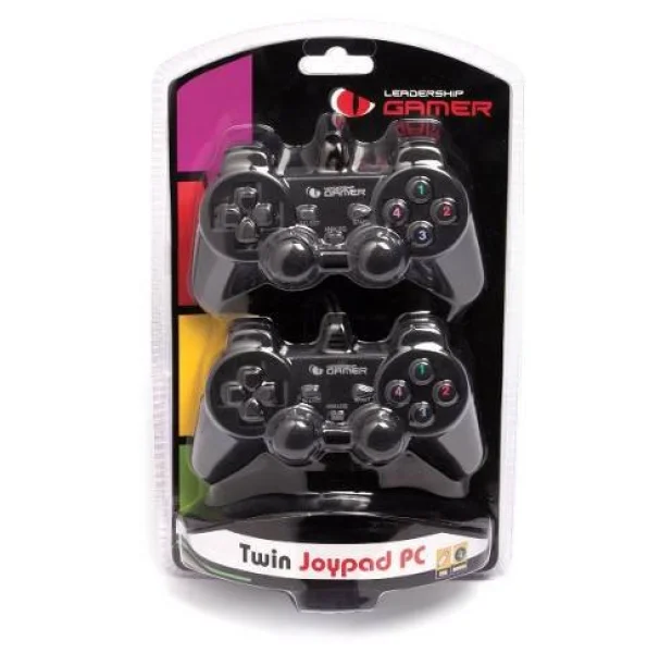 Kit 2 Controles Joystick Usb Analógico com Vibração Leadership Gamer
