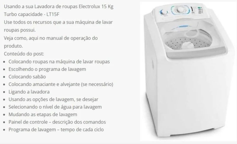 Máquina de Lavar Electrolux de 15 Quilos. Excelente Estado