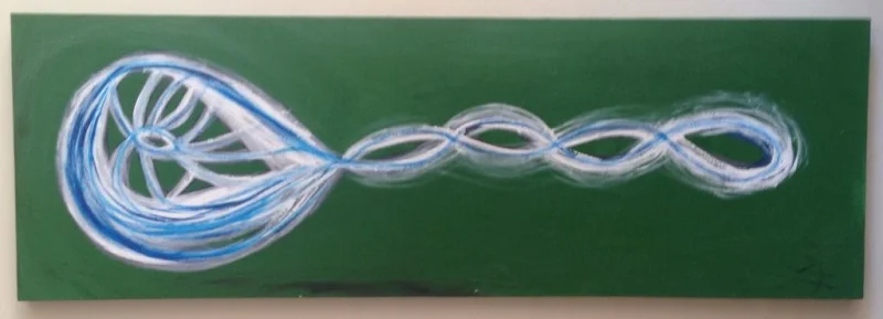 Quadro Grande. Pintura em Acrílico sobre Tela. Green Morph