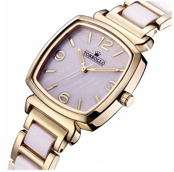 Lindo Relógio Luxuoso Feminino Dourado Torbollo 100% Novo e Original C