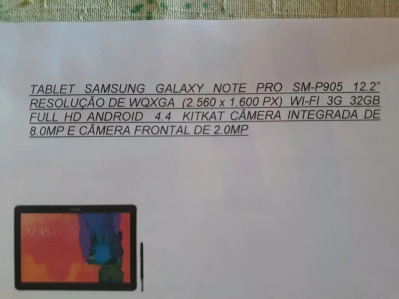 Tablet Samsung Galaxy Note Pro 12,2