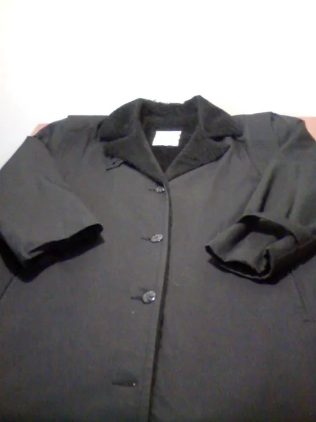 Sobretudo Casaco Longo Preto Forrado