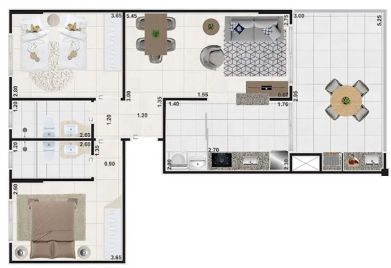 Apartamento com 79.5 m2 - Jardim Virginia - Guaruja SP