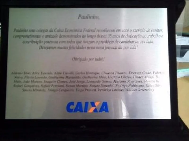Placa de Homenagem DF