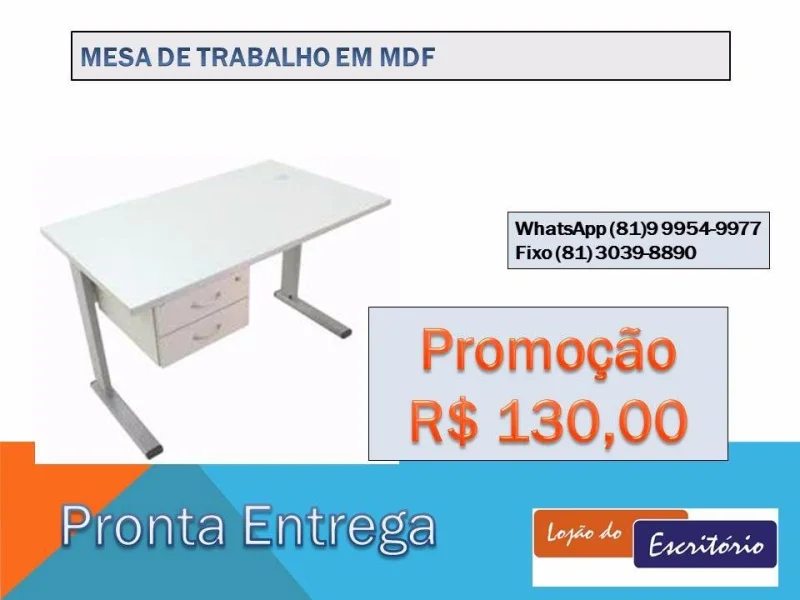 Mesa de Trabalho Mdf