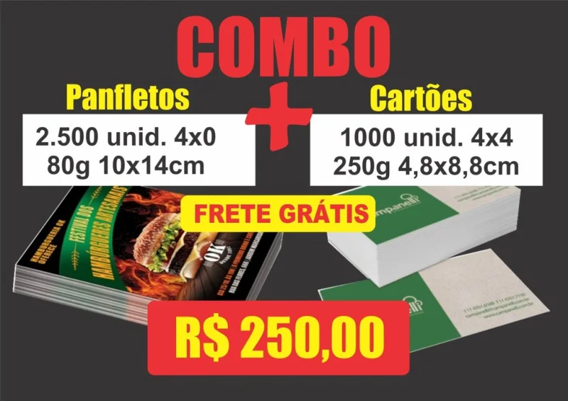 Combo Panfletos e Cartões de Visita