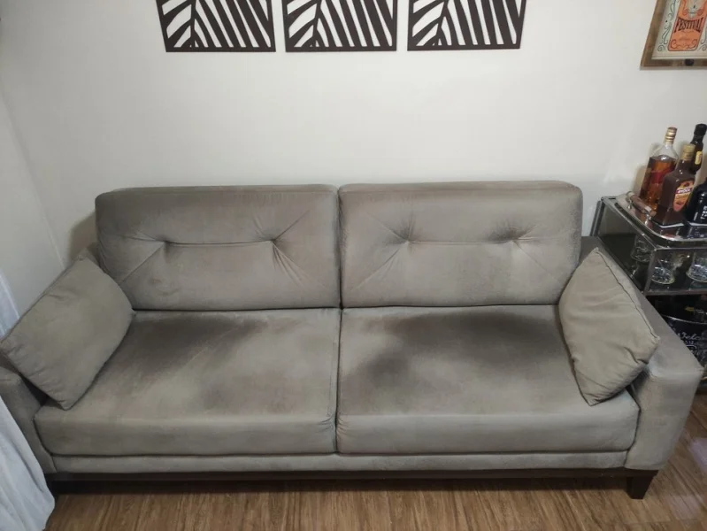 Sofá 3 Lugares Linoforte Grazzi com Revestimento em Suede 208 Cm de La
