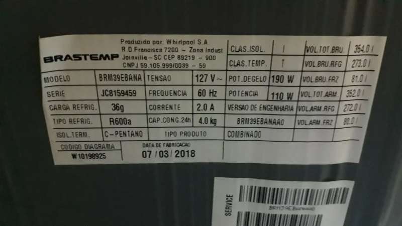 Geladeira Brastemp 352l na Garantia e Menos de 6 Meses de Uso