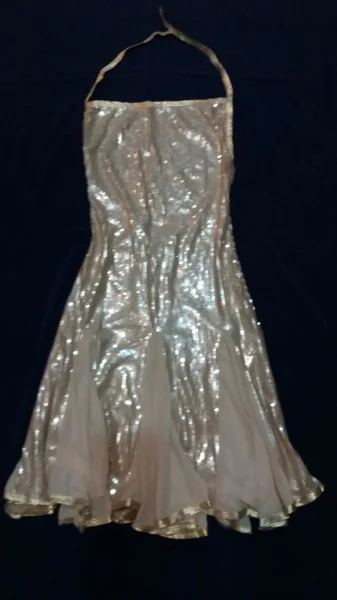 Vestido Dourado Frente Unica Tam M