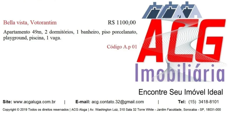 Bella Vista, Votorantim R$ 1100,00