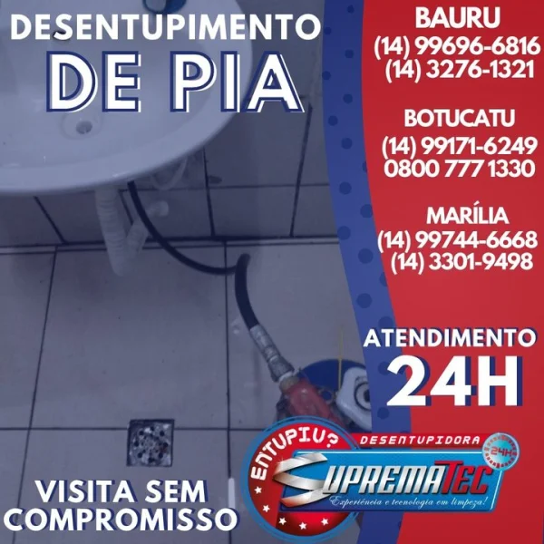 Desentupidora de Pia em Bauru