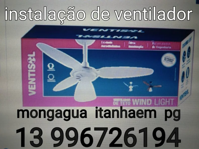 Ventilador de Teto Mongagua Instalação