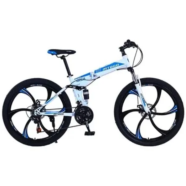 Bicicleta Dobrável Mountain Bike Aro 26 Magnesio Branca
