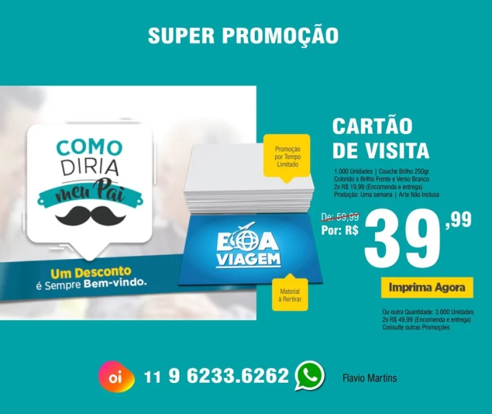 Super Promoção Cartão de Visita