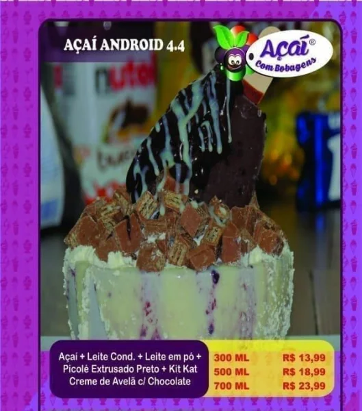 Açai Tradicional e Pratos Montados