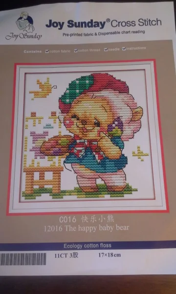 Kit para Bordar Bebê Urso