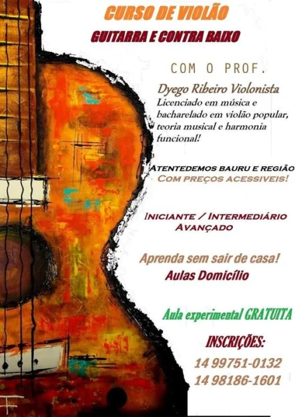 Aulas em Casa Violão, Guitarra ou Contrabaixo, Monte Seu Grupo