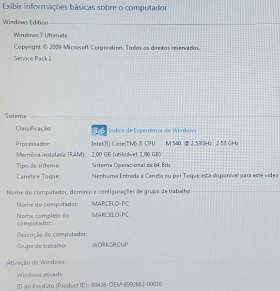 Notebook Usado Hp Probook 2.53 Ghz Core I5 2gb Ram 250gb Hd