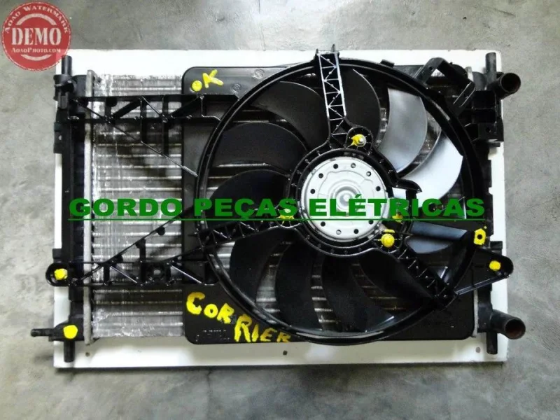 Radiador + Defletor + Ventoinha Fiesta Courrier