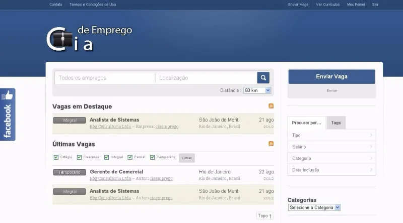 Site de Empregos Online na Internet