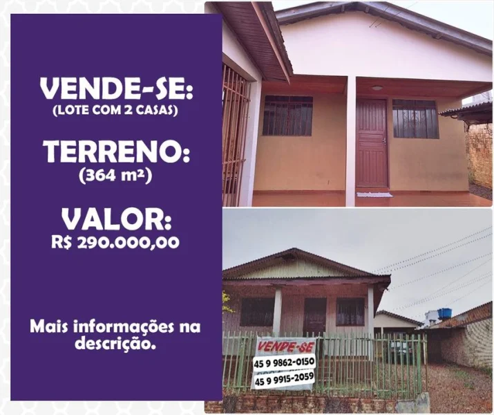 Vendo Terreno com 2 Casas