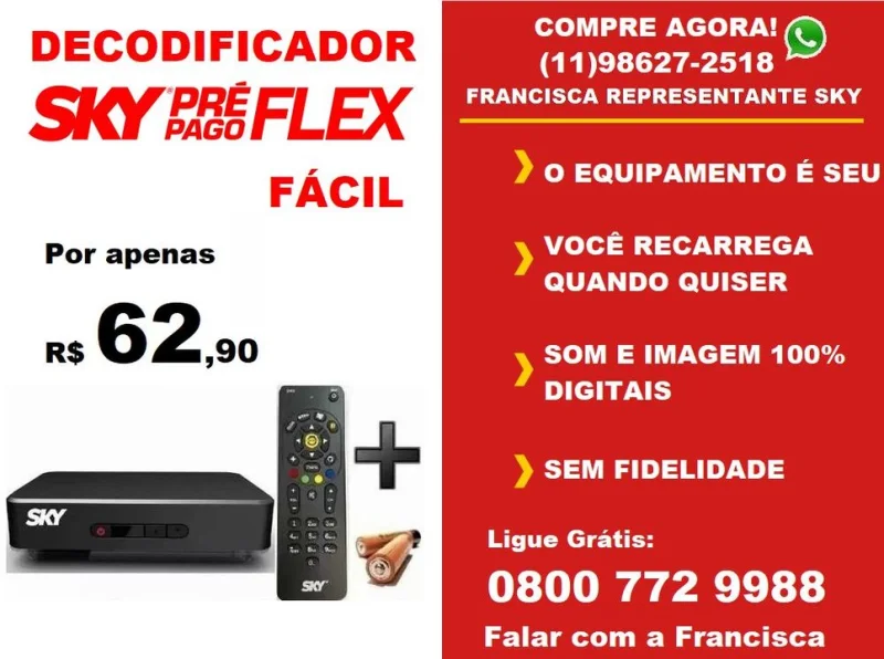 Decodificador Sky Pré Pago