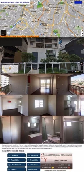Vendo Apartamento de 2 Dormitórios no Brooklin Cidade Monçõe