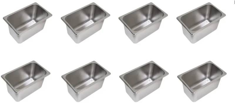 Kit Cubas Gastronomicas Gn 1/4 - Buffet - 162x265x150mm (8 Unidades)