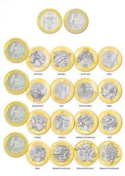 Coleção Completa das Moedas Olimpicas ( Incluso Moeda da Bandeira )