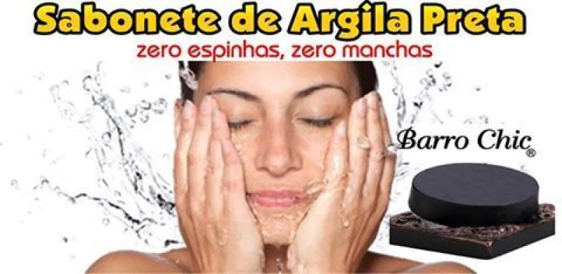 Sabonete de Argila Preta Pele Oleosa Acne Espinhas Super Eficaz