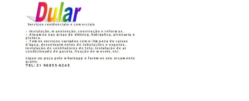 Serviços Residenciais e Comerciais. Elétrica, Hidráulica, Alvenaria e Pintura