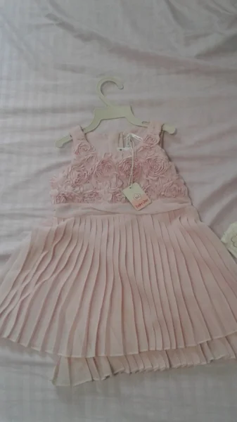 Vestido Plissado Rosa