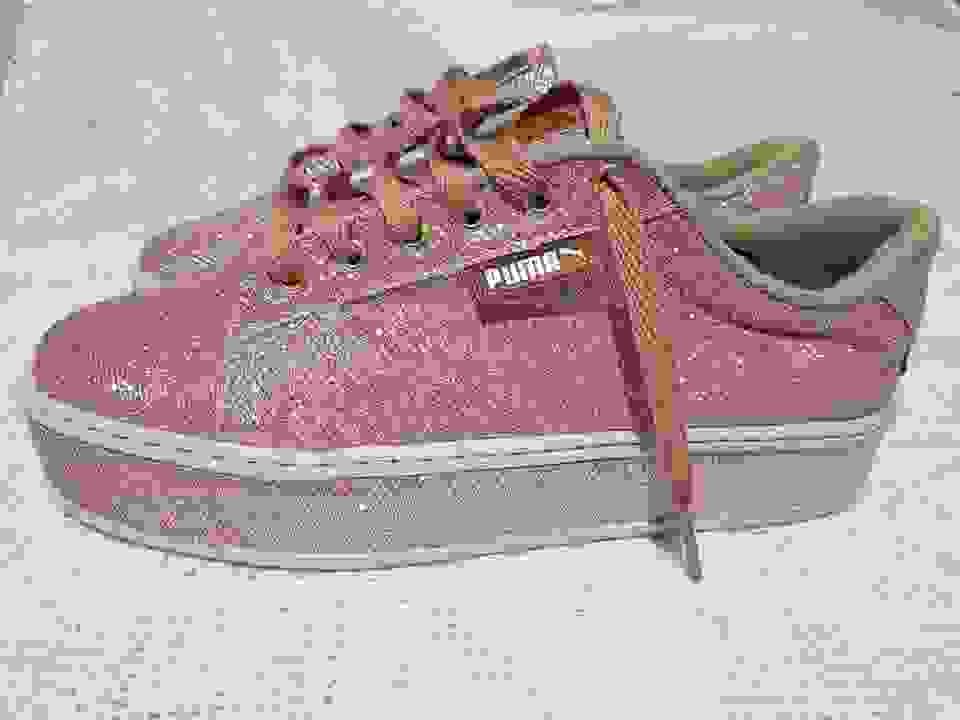 tenis puma rosa com glitter